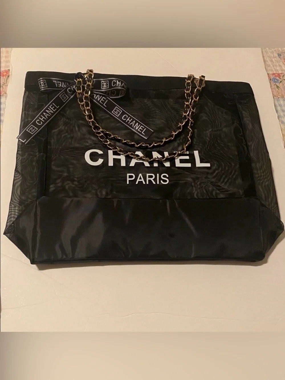 Chanel Mesh tote Bag included Makeup Pouch
